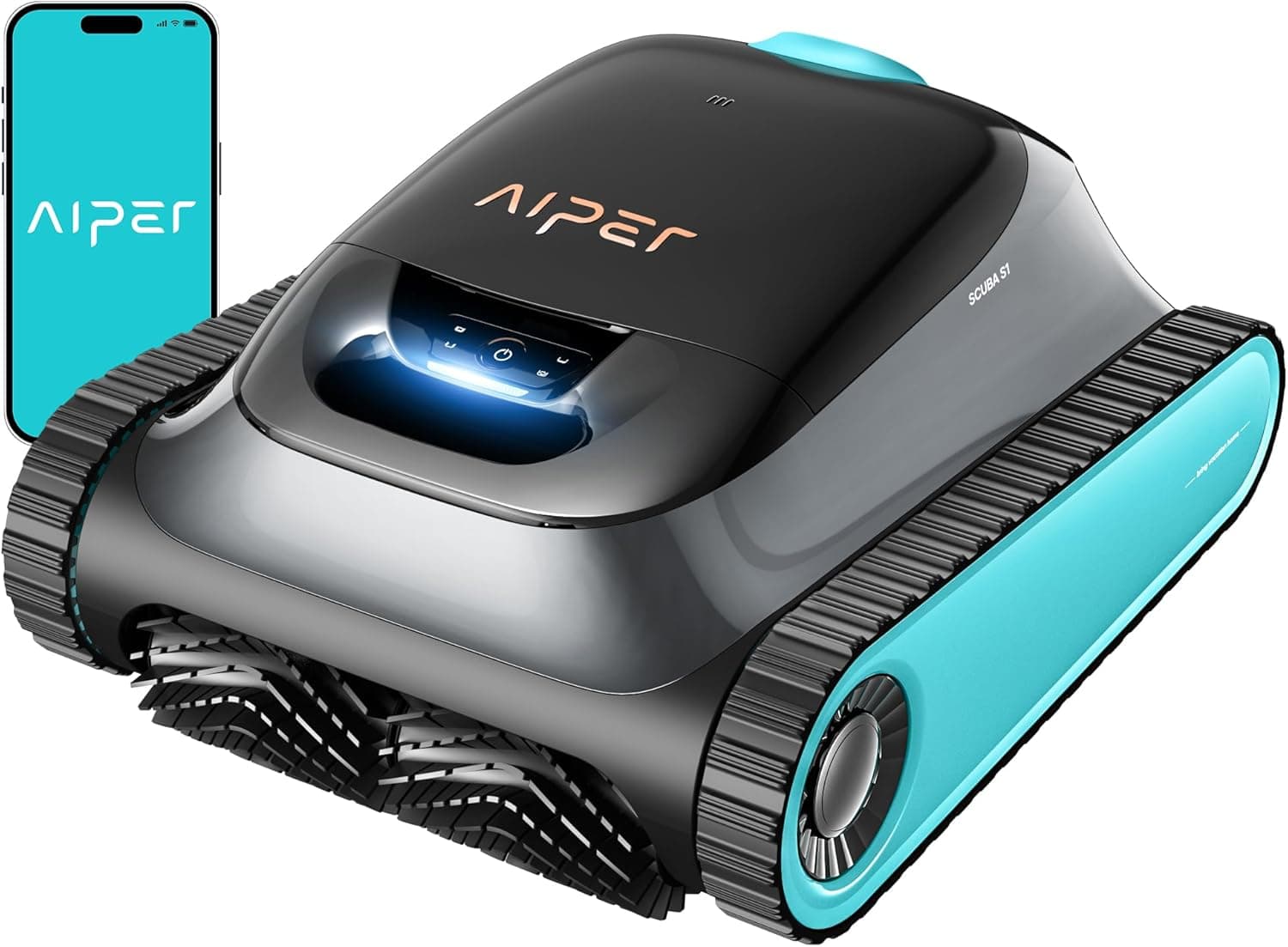 Robot piscine sans fil – 180 min, Filtration 3 μm, Parois & Ligne d’eau, Navigation intelligente - bleu