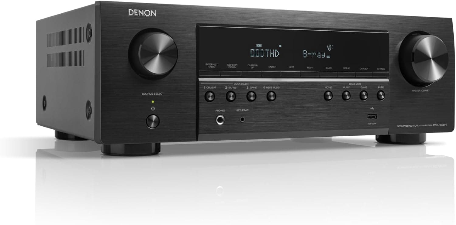 Amplificateur home cinéma 7.2 canaux 8K – Denon AVR-S970H, HDMI 6 entrées, 145 W/canal - 7,2 canaux, 185 W - AVR-S970H