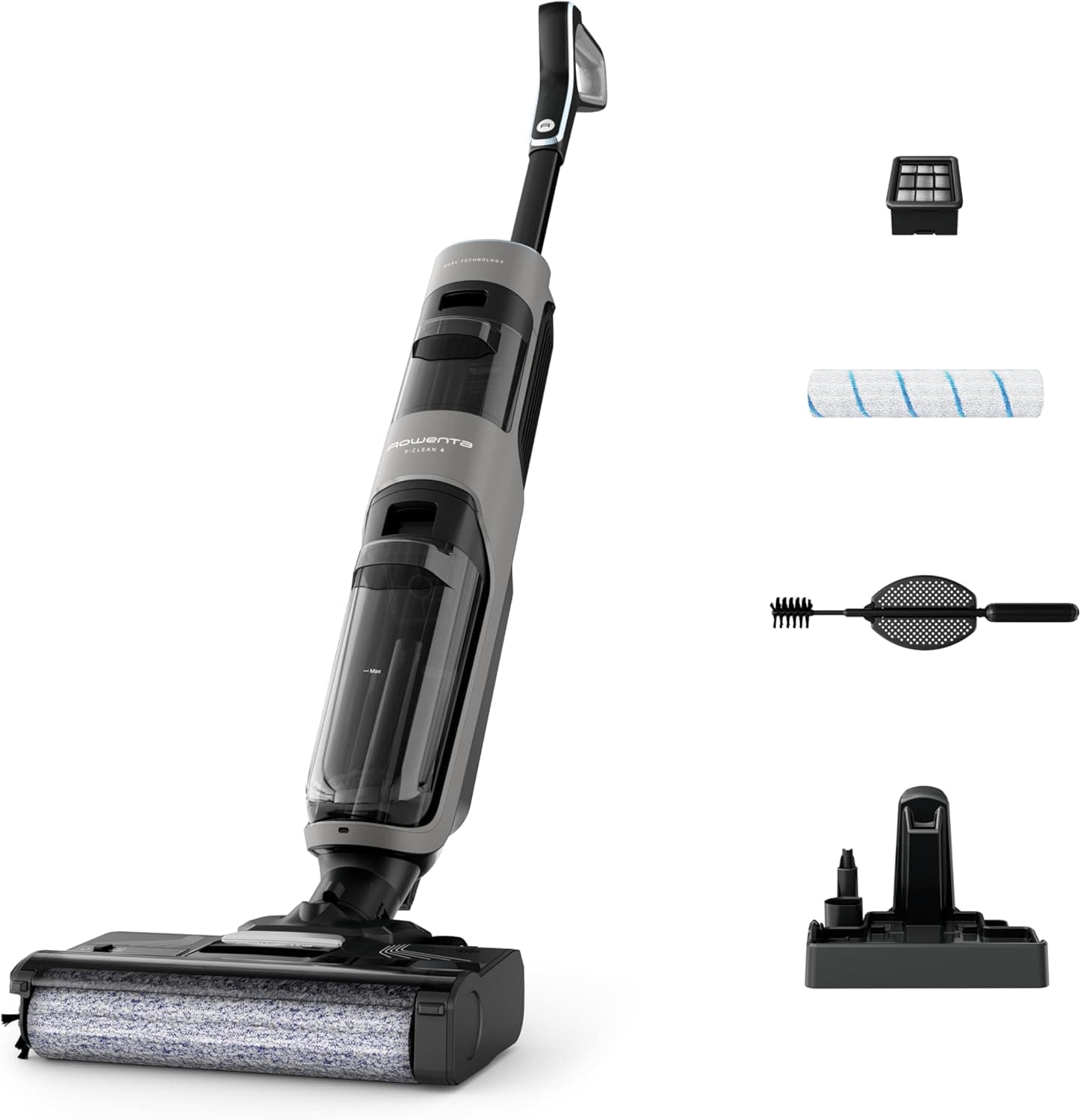 Aspirateur balai laveur sans fil – 50 min, Autonettoyage, Détection intelligente, Puissance Pro - Gris - X-Clean 4