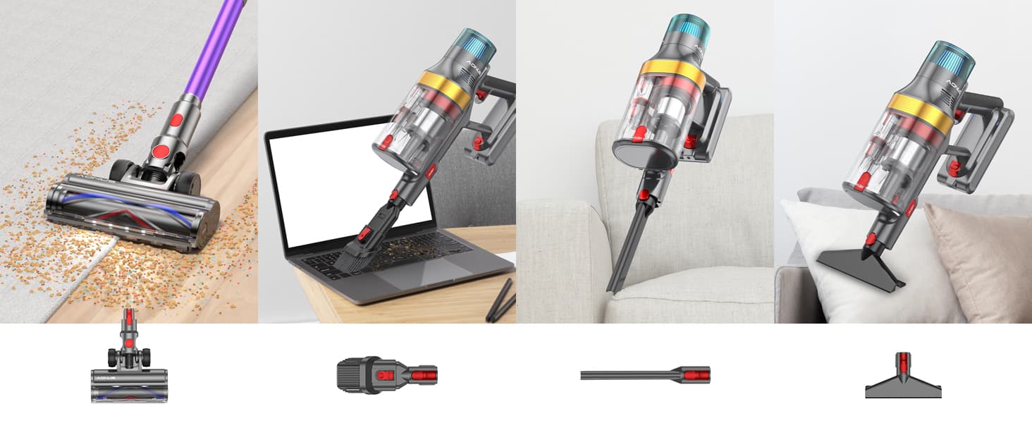 Aspirateur balai sans fil 58KPa – 600W, 75 min, Grand bac 1,8 L, Puissance Pro