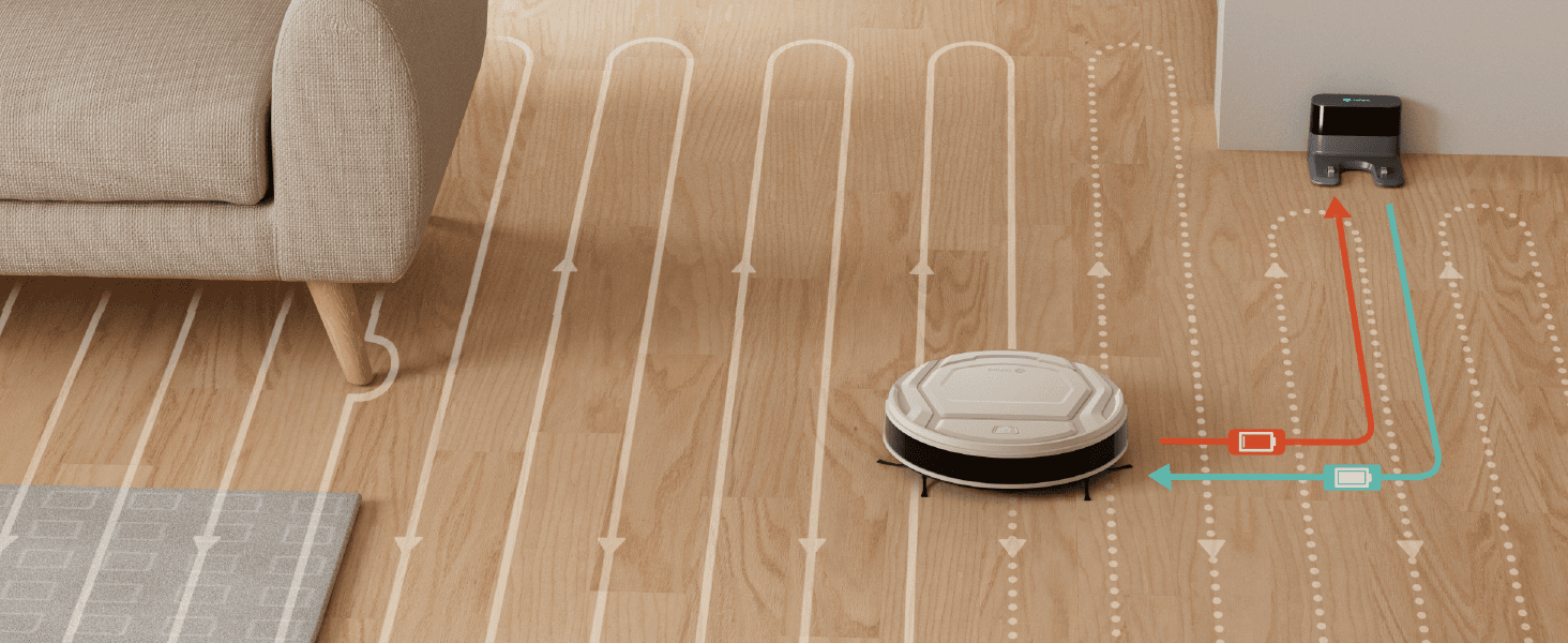 Aspirateur robot 2200Pa – Ultra-mince 7,9 cm, 120 min, Silence 55 dB - M320 Blanc