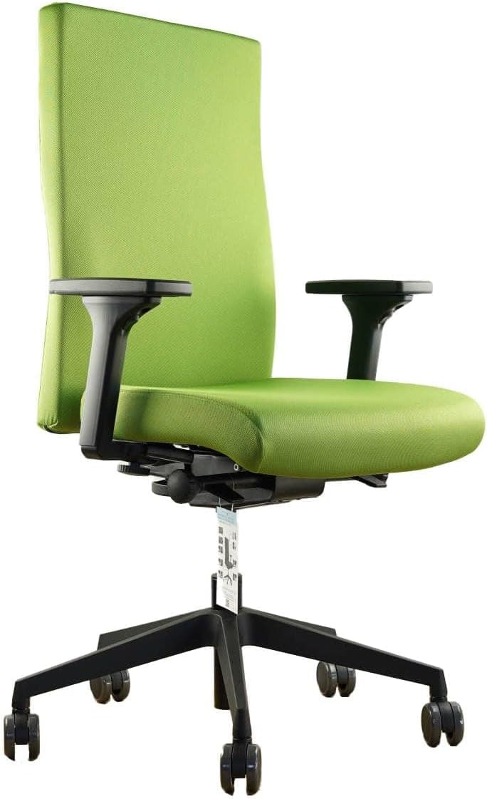 Chaise de bureau ergonomique – Ultra-confort, accoudoirs 4D, dossier réglable, mécanisme synchrone - Vert