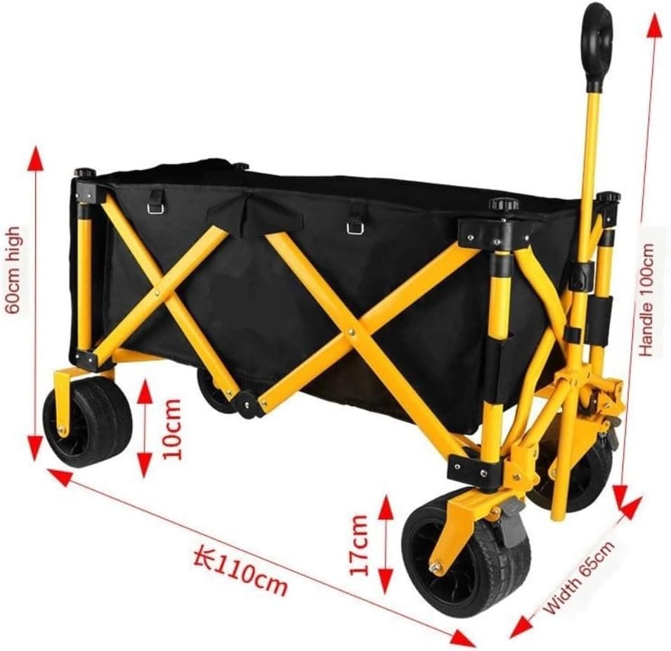 Chariot pliant de plage noir, charge 150 kg, roues tout-terrain, pliable - A - Marron ,