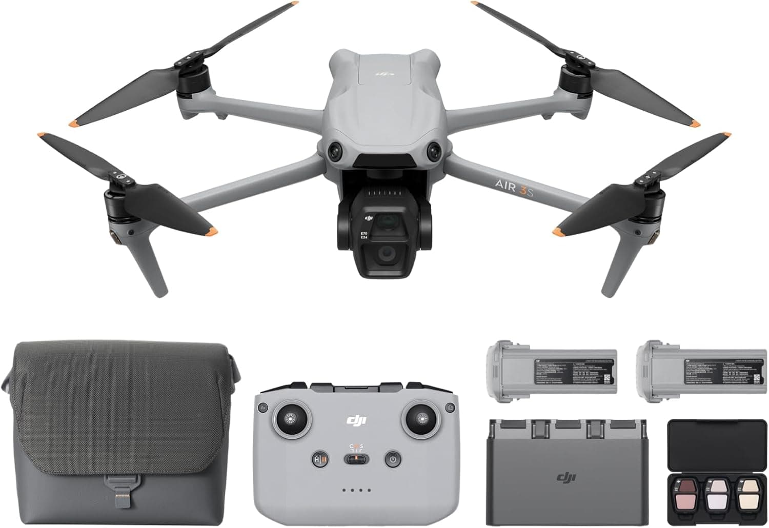 Drone caméra 4K HDR avec double caméra - Bundle Fly More Air 3S (RC 2)