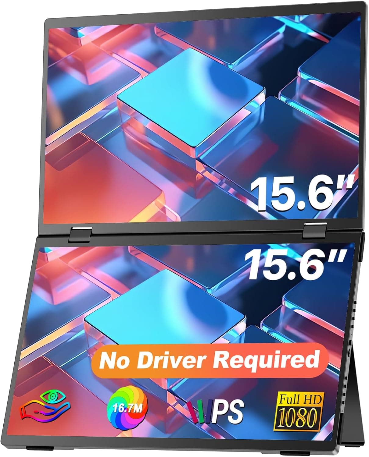 Écran portable double 18,5 pouces nomade full HD 100 Hz USB-C - 15.6 Pouces - Dual 60Hz 1080P