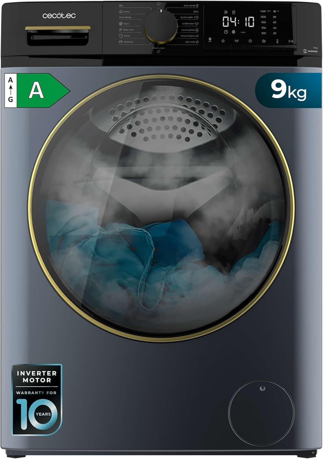Lave-linge 10 kg frontal silencieux performant 1400 tr/min - 9 Kg - Bleu / Série 610