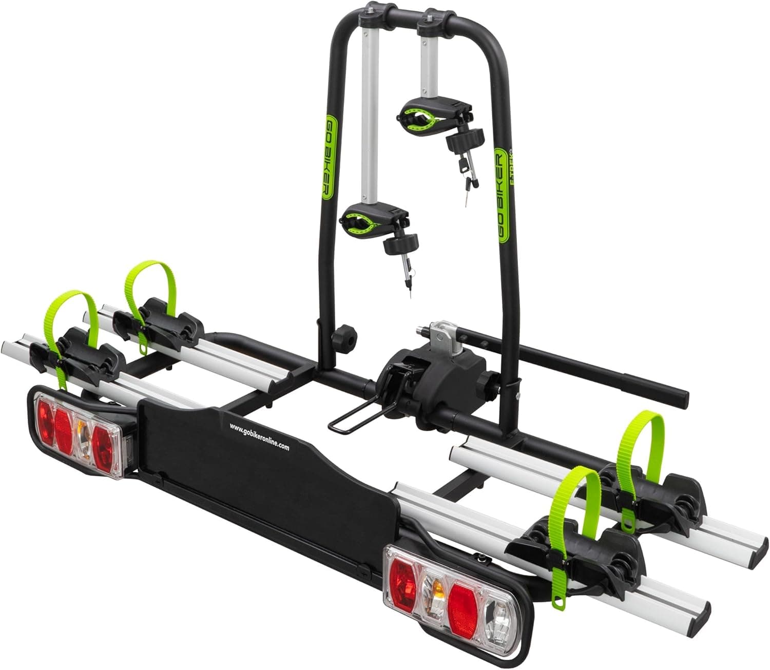 Porte-vélos attelage 4 vélos pliable basculant, 60 kg, 13 broches - E-TREK