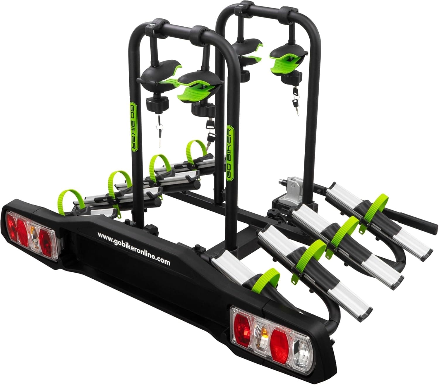 Porte-vélos attelage 4 vélos pliable basculant, 60 kg, 13 broches - ZENITH