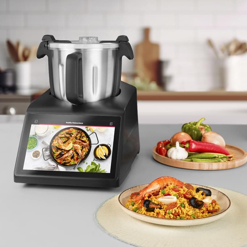 Robot chauffant multifonction connecté 4,5 L – Écran tactile couleur, 600 recettes, balance intégrée, 11 fonctions