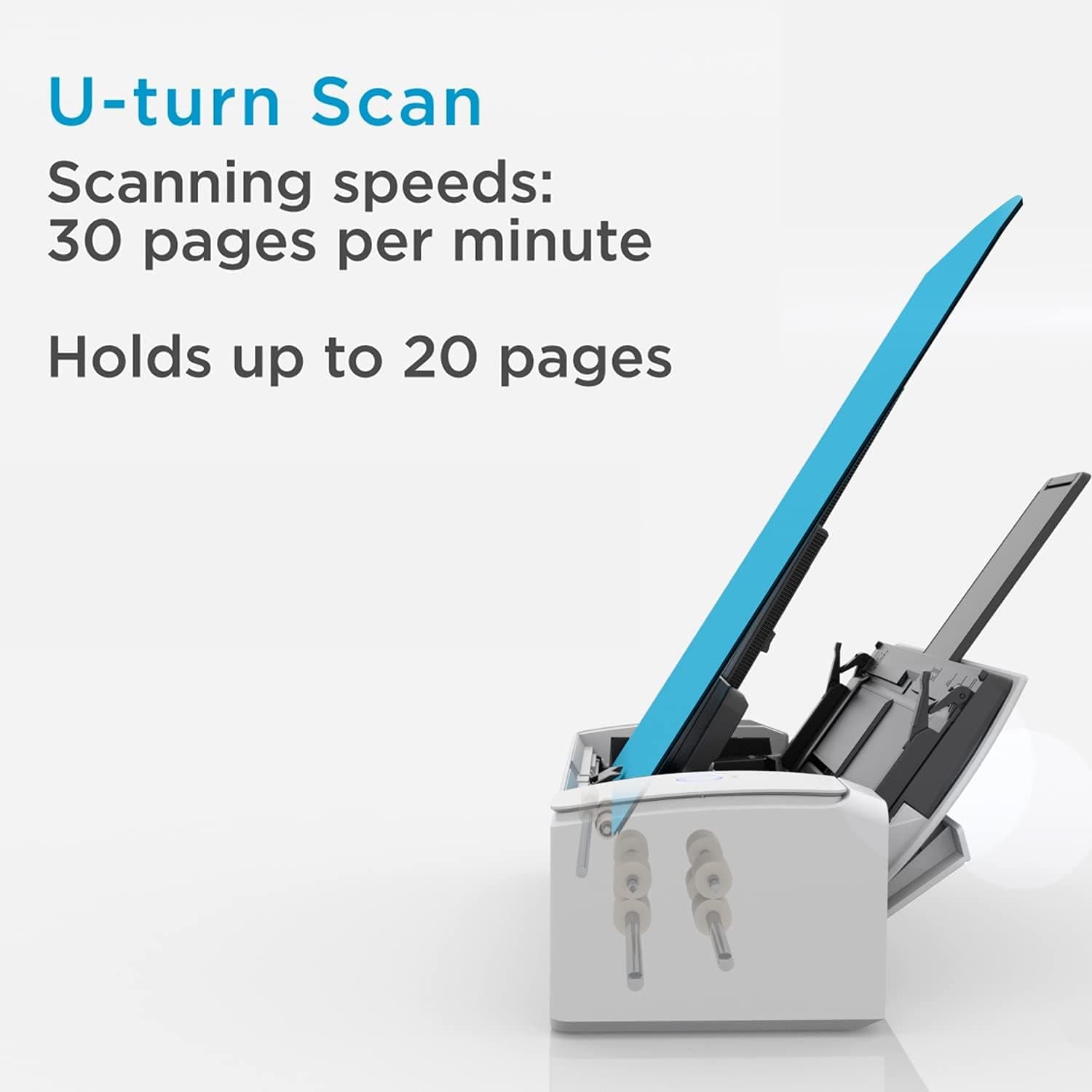 Scanner de documents Wi-Fi ultra-compact A4 – 30 ppm, recto-verso, USB 3.2 & Cloud
