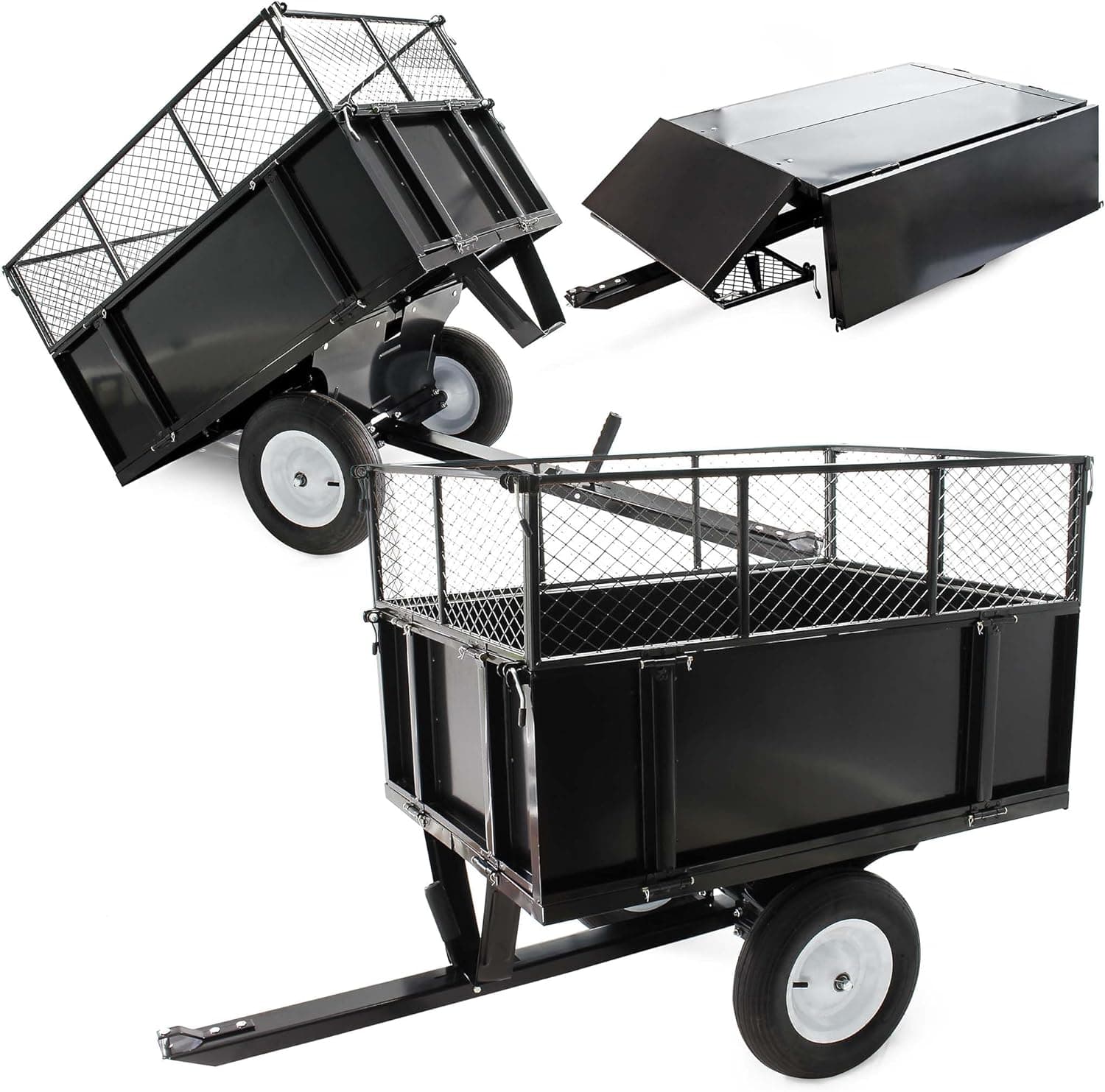 Remorque basculante universelle 300 kg pour jardin - ‎114 x 30 x 76 cm