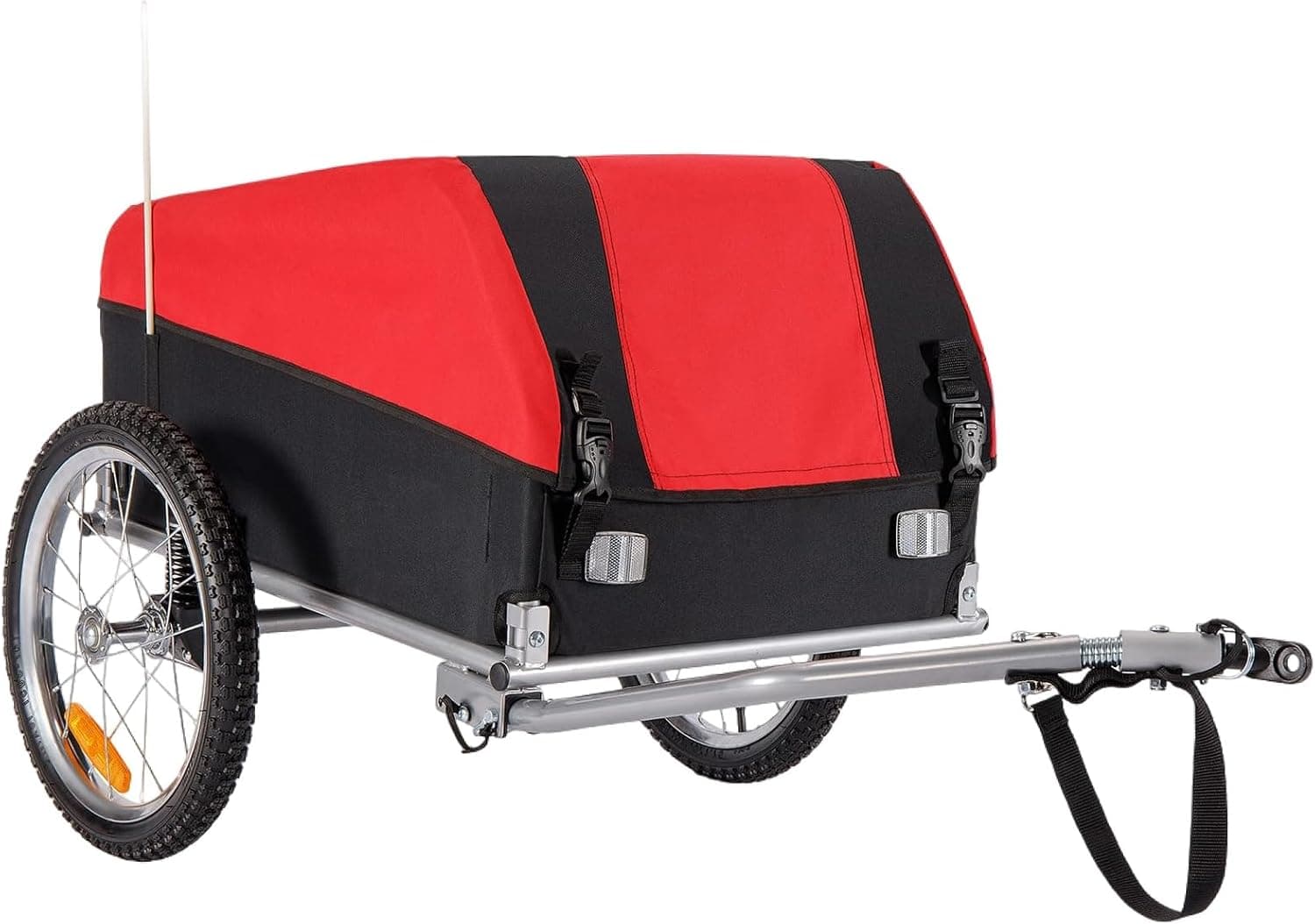 Remorque vélo cargo pliable 40 kg – 28" (20 à 29") – 61 x 41,9 x 30,5 cm - Rouge