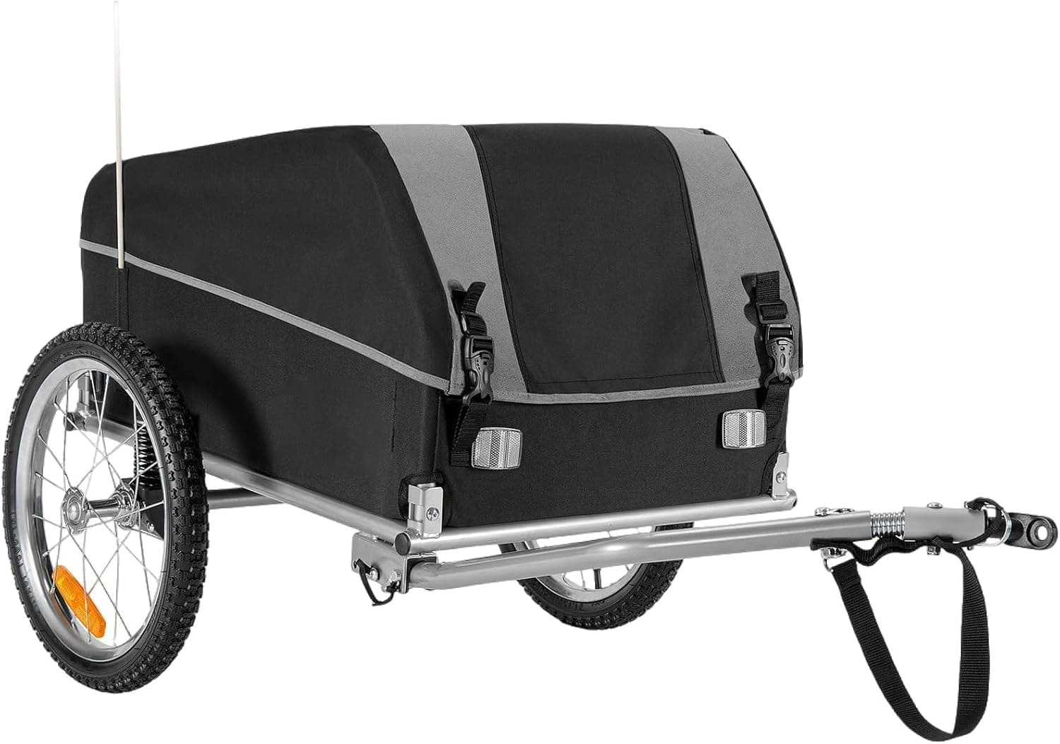 Remorque vélo cargo pliable 40 kg – 28" (20 à 29") – 61 x 41,9 x 30,5 cm - Noir