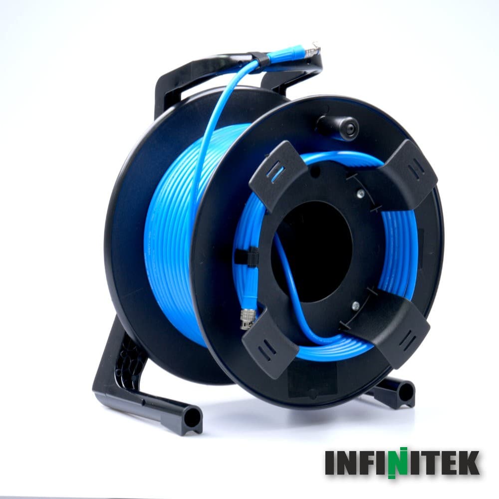 Infinitek 6G/3G/HD-SDI cable on reel with cable holder 50m (BLUE)
