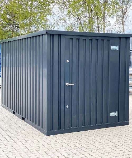 Contenedor de almacenamiento XXL de 3 metros RAL 7021 gris negro, con puerta de una hoja, A7741