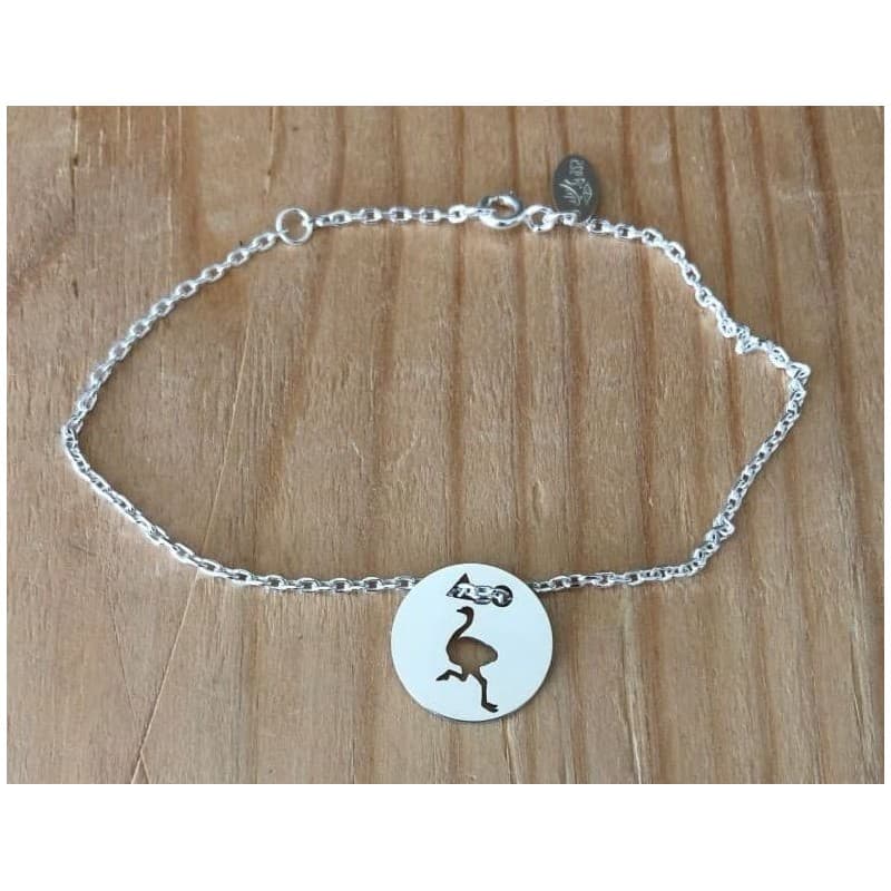 Bracelet femme argent, créateur CabaneTchanque, Token's Autruche - CabanetChanque