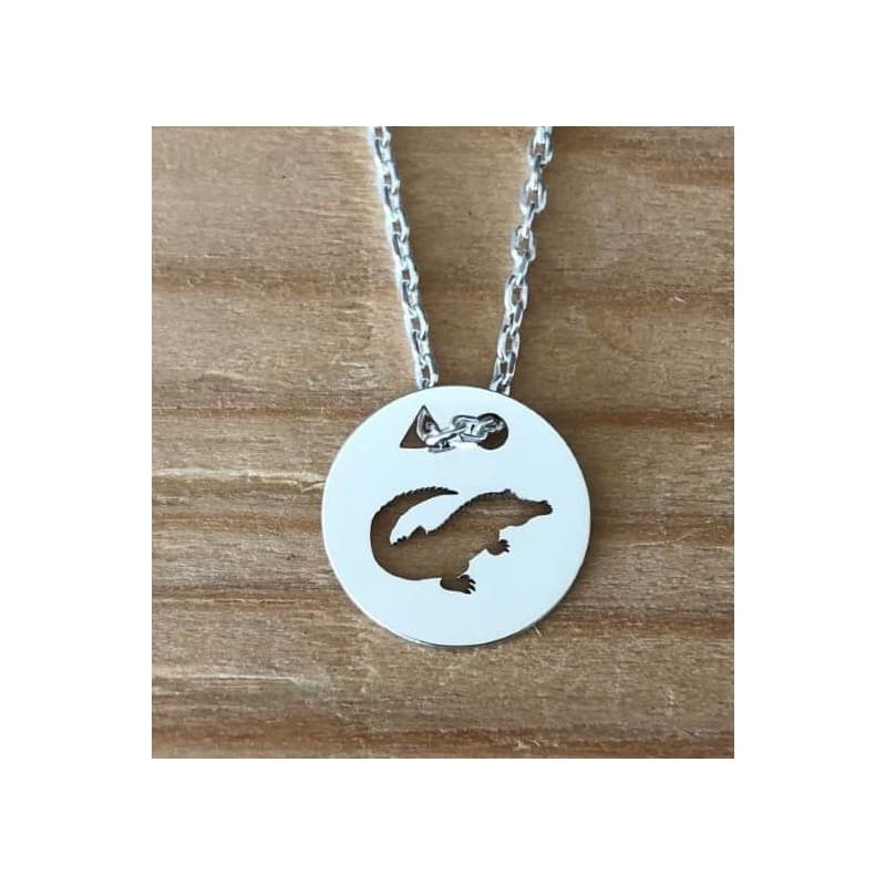 Collier femme argent, créateur CabaneTchanque, Pendentif Crocodile - CabanetChanque