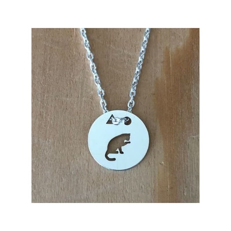 Collier femme argent, créateur CabaneTchanque, Pendentif Chat patte - CabanetChanque
