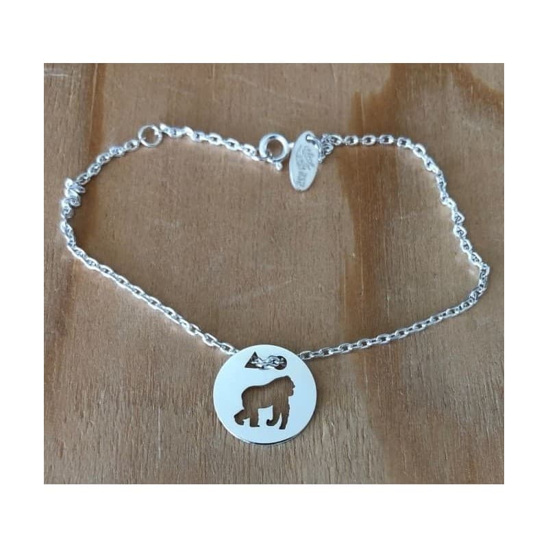 Bracelet femme argent, créateur CabaneTchanque, Token's Gorille - CabanetChanque