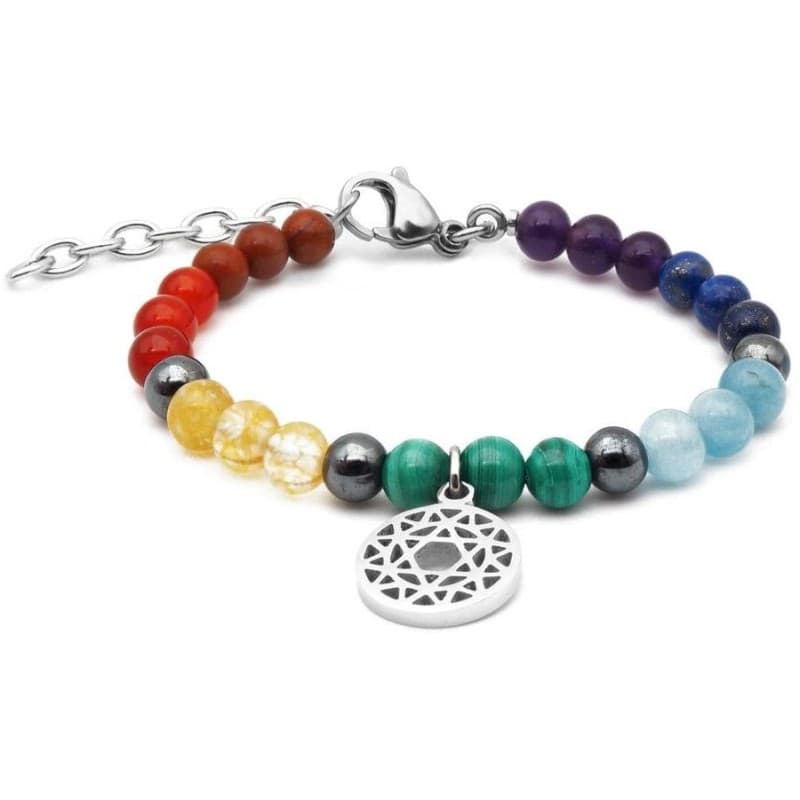 Bracelet Harmonie des 7 Chakras + hématite - femme / homme pierres naturelles STILIVITA - STILIVITA bracelets chemin de vie