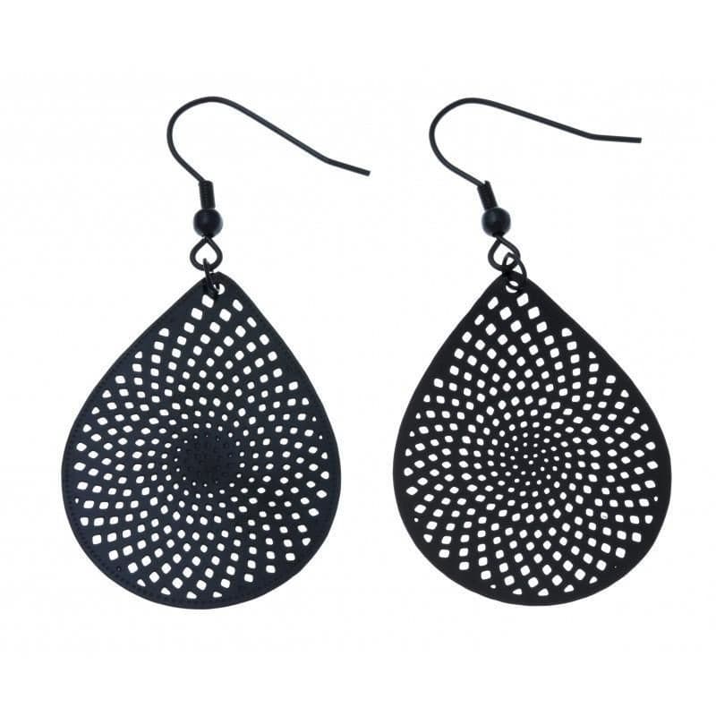 Boucles d'oreilles femme en acier inoxydable noir - Mirage - Les Perles de Vénus
