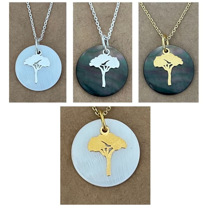Collier femme et pendentif en Nacre - Pin Parasol - CabanetChanque