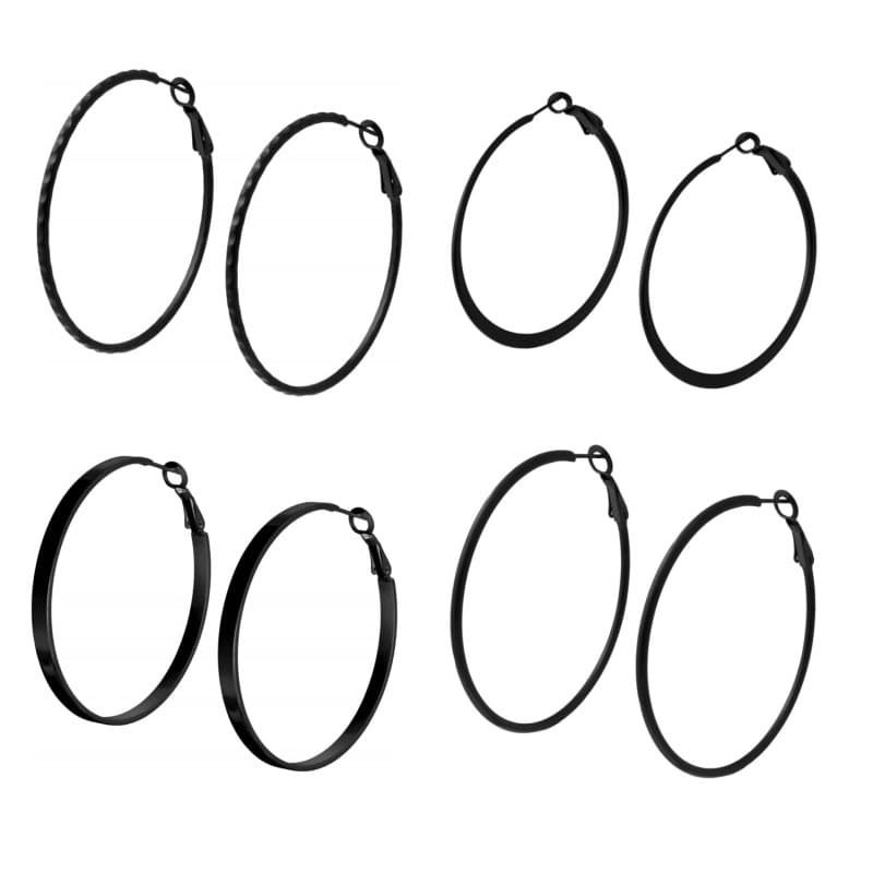 Créoles noires en acier pour femme, 16 modèles - Evva - Les Perles de Vénus