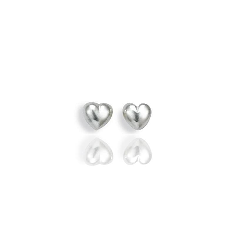 Boucles d'oreilles fille, coeur plein en argent 925 - Lyn&Or Bijoux