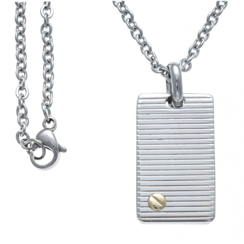 Collier homme en acier et or 18 carats - Tomas - Les Perles de Vénus