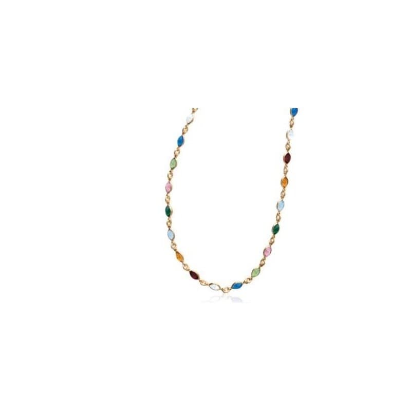 Collier Swarovski en plaqué or pour femme - Swing multicolore - Lyn&Or Bijoux