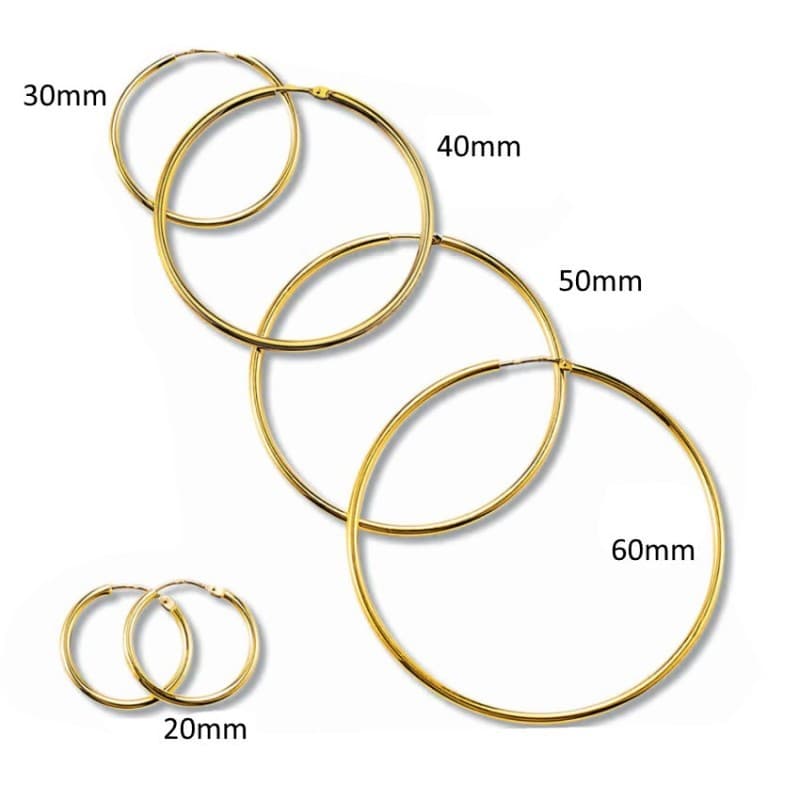 Créoles or 750 pour femme, fil 2mm, diamètre 20/30/40/50/60 mm - Poésie - Lyn&Or Bijoux