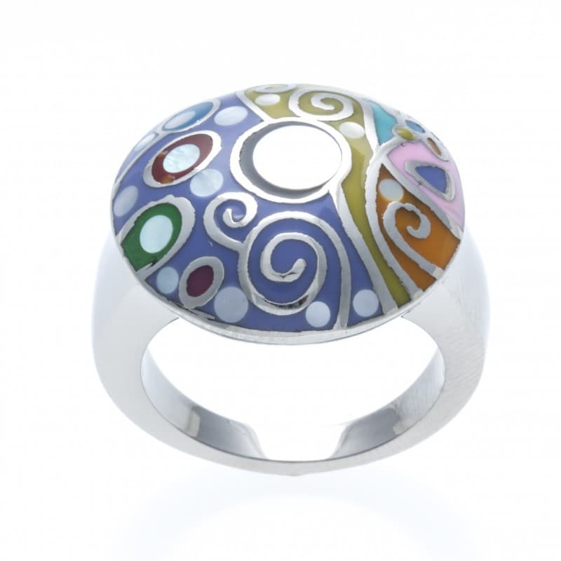 Grosse bague multicolore femme, Odena en acier inoxydable - Gamma - Bijoux Odena