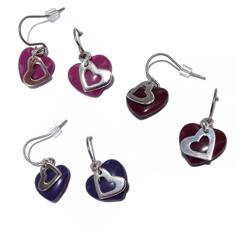 Boucles d'oreilles coeur original pour femme, Argent 925 - Les Perles de Vénus