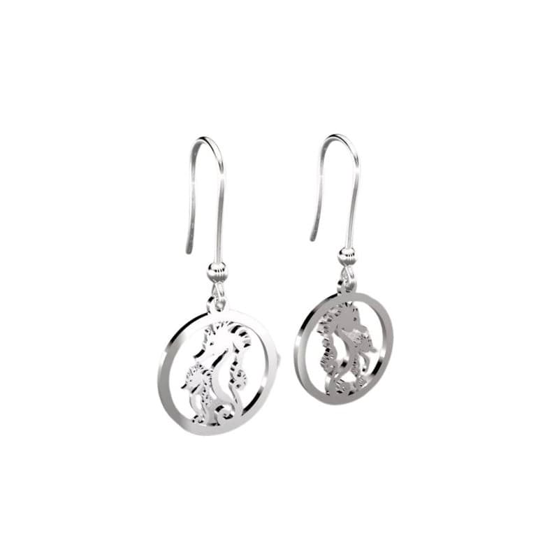 Boucles d'oreilles pendantes, Hippocampes pour femme en argent - CabanetChanque