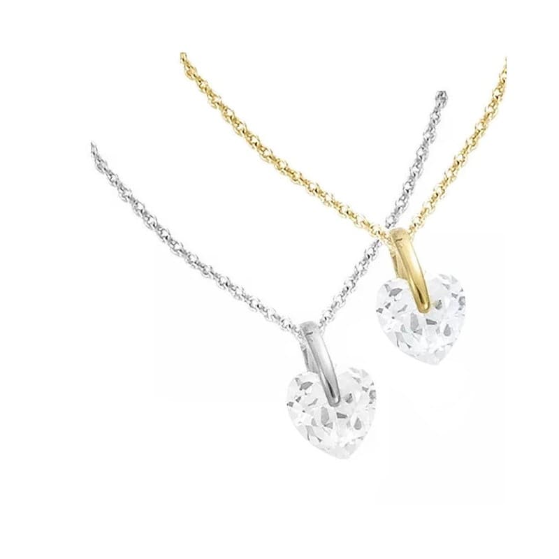Pendentif femme, Coeur brillant en zircon - Cupidon - Lyn&Or Bijoux