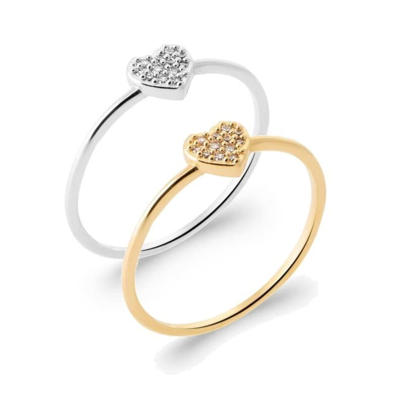 Bague coeur brillant en zircon pour femme - Jolly - Lyn&Or Bijoux