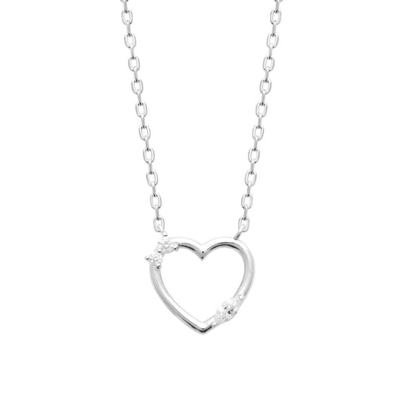 Collier coeur en argent et oxyde de zirconium - Tendresse - Lyn&Or Bijoux