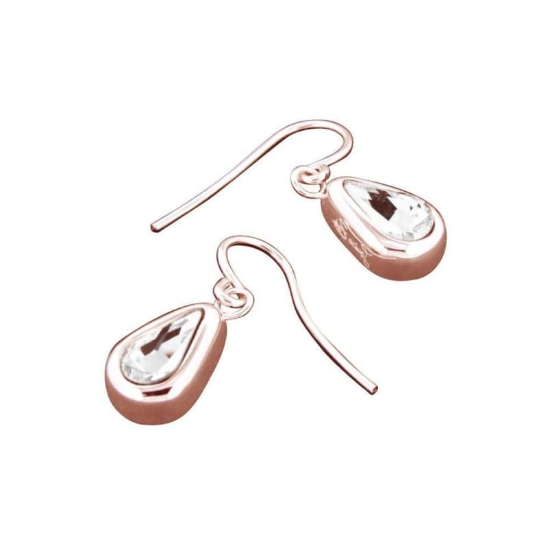 Boucles d'oreilles femme en plaqué or rose & cristal de Swarovski - Gouttes - Zoé Bijoux