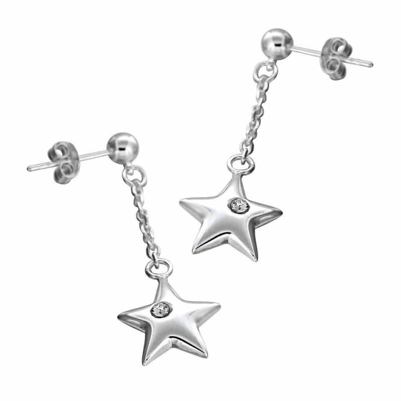 Boucles d'oreilles femme, Etoiles plaqué argent & Swarovski - Astria - Zoé Bijoux