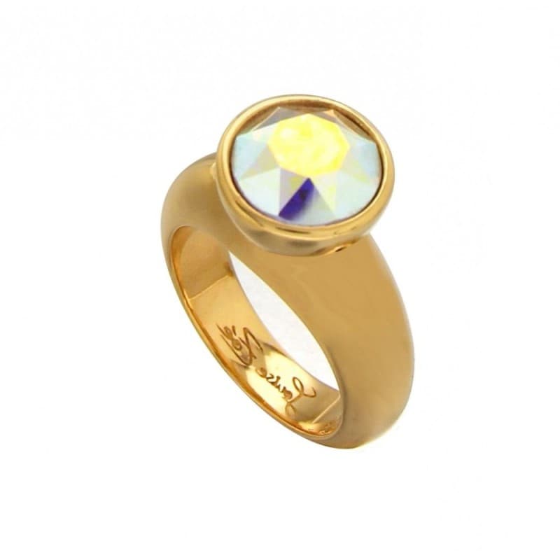 Bague femme en plaqué or et Swarovski Solitaire, Zoé Bijoux - Zoé Bijoux