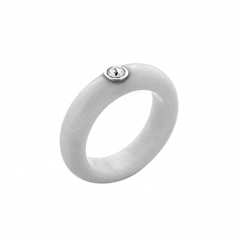 Bague femme, anneau blanc & cristal de Swarovski, Zoé Bijoux - Philippines - Zoé Bijoux