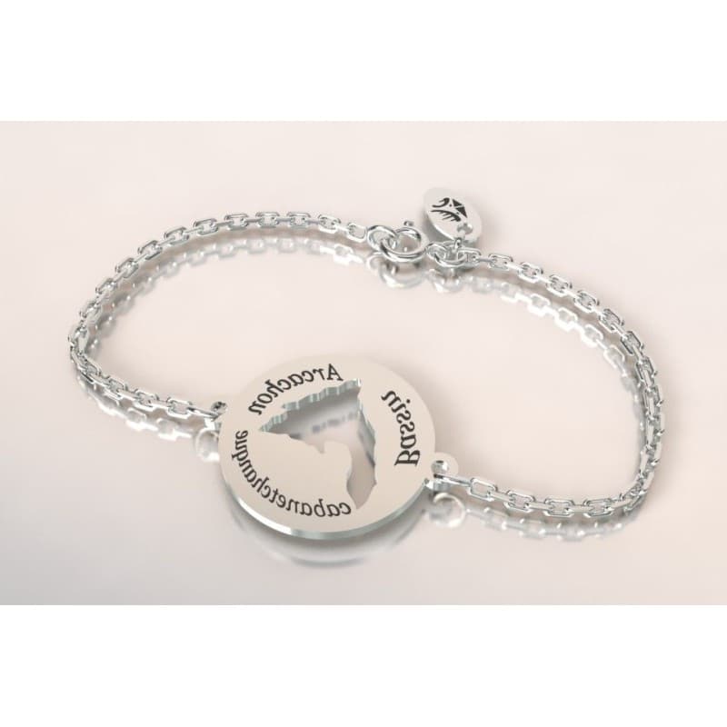 Bracelet femme en argent rhodié, Carte du Bassin D'Arcachon - CabanetChanque