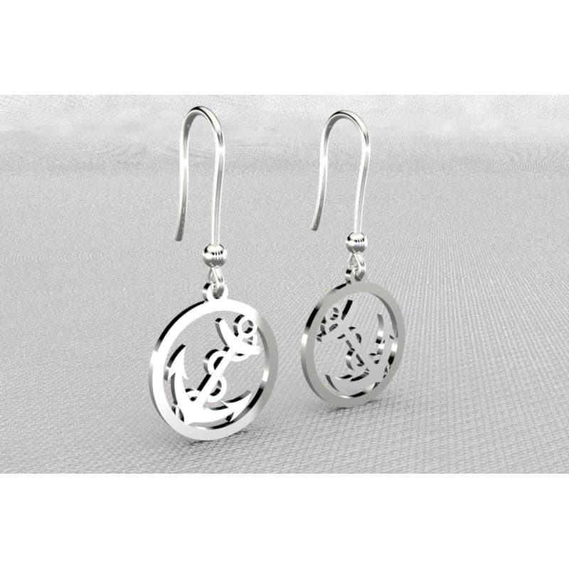 Boucles d'oreilles femme en argent, Ancre Marine par CabaneTchanque - CabanetChanque