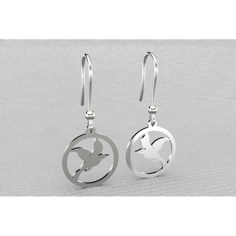 Boucles d'oreilles femme en argent, Oiseau par CabaneTchanque - CabanetChanque