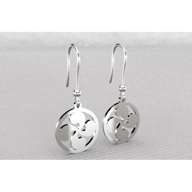 Boucles d'oreilles pour femme en argent - Croix basque - CabanetChanque
