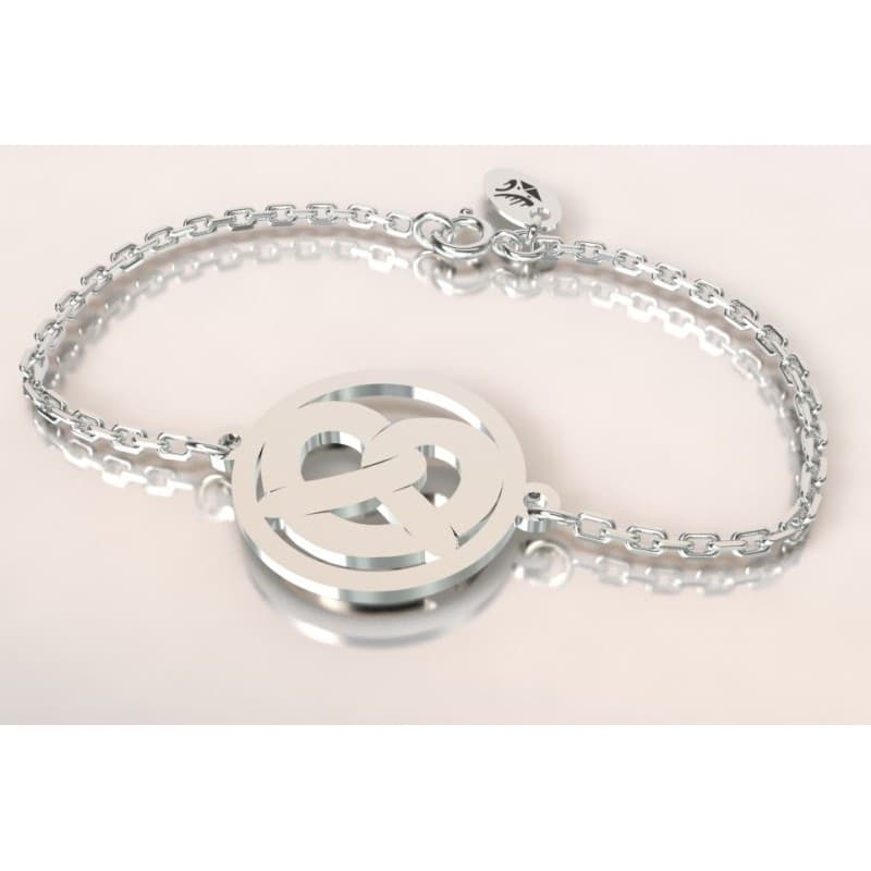 Bracelet créateur femme en argent, thème Alsace, Bretzel - CabanetChanque