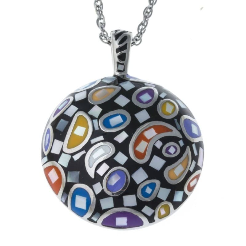 Collier femme acier, Grand pendentif multicolore Odena - Vendetta - Bijoux Odena