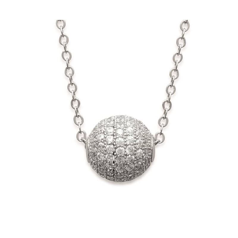 Collier femme en argent 925 & pendentif Perle brillante - Lyn&Or Bijoux