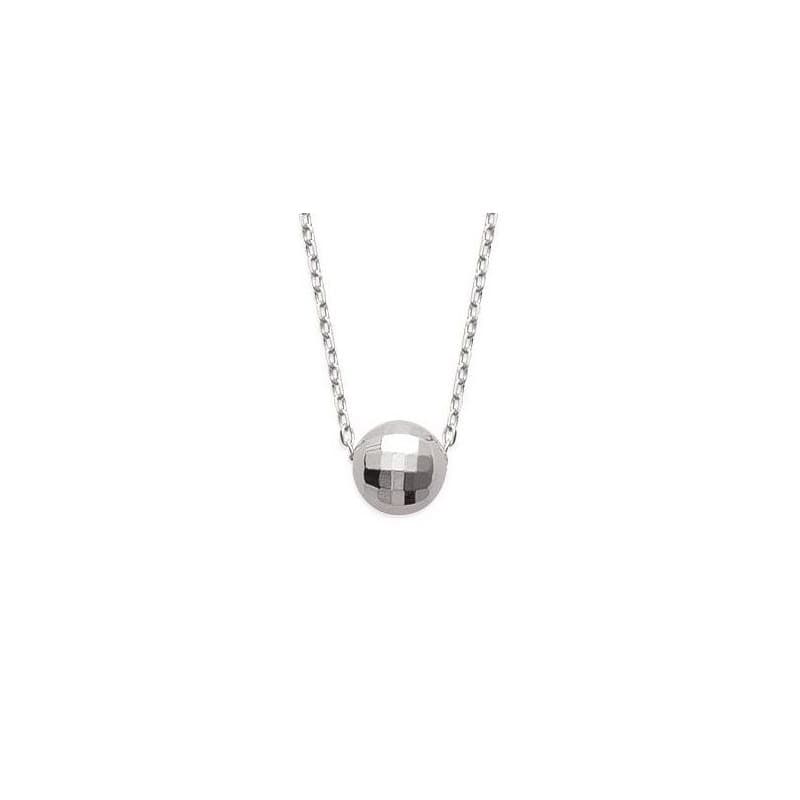 Collier femme en argent 925 + pendentif boule à facettes - Lyn&Or Bijoux