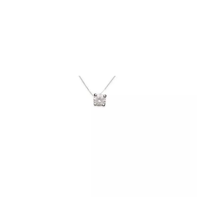 Collier femme en argent, Zircon solitaire + fil transparent - Lyn&Or Bijoux